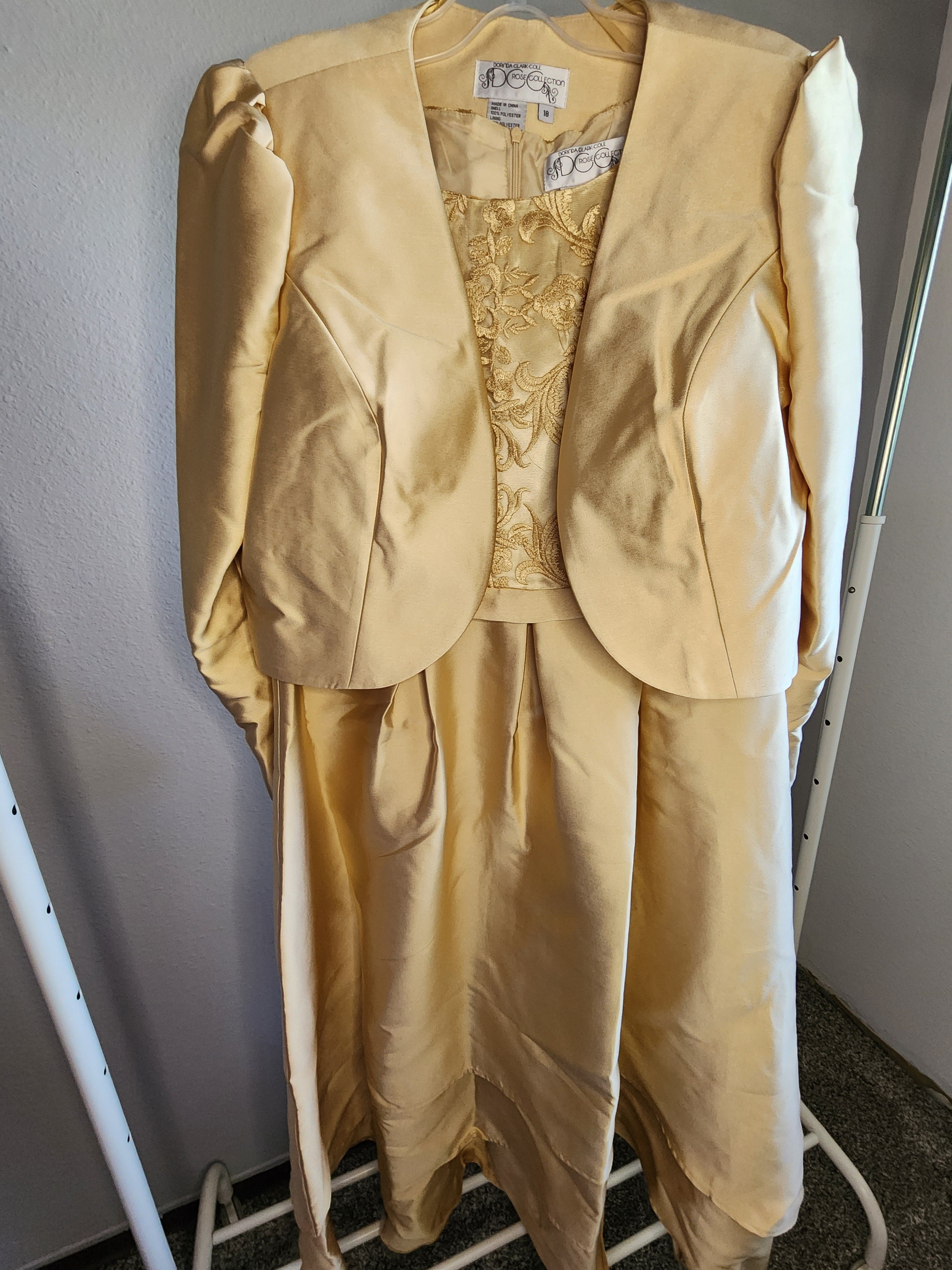 Dorinda Clark-Cole Rose Collection Women's Formal Gold Dress With Jacket